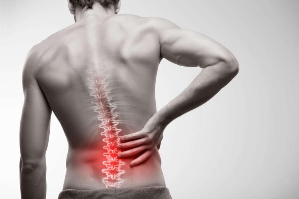 The pain on the back