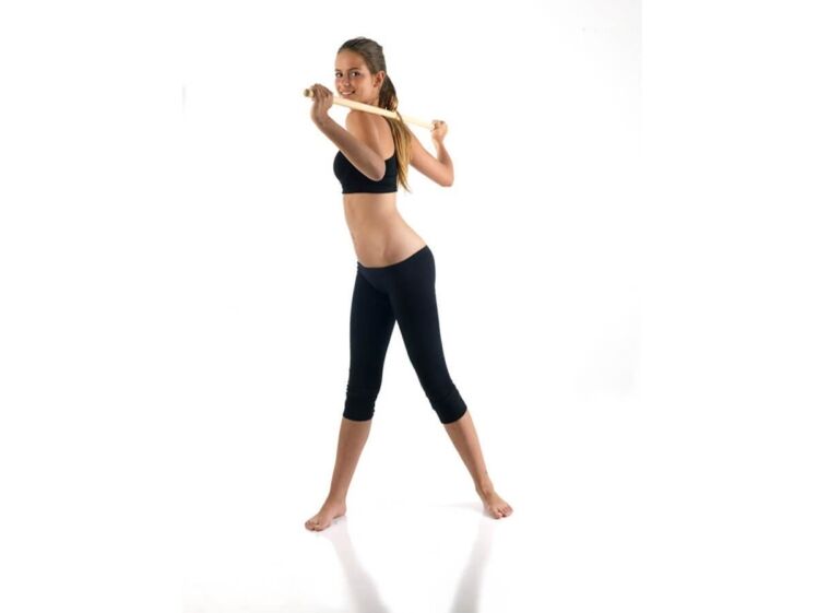 Exercise with a stick to strengthen and develop back muscles in case of thoracic osteochondrosis